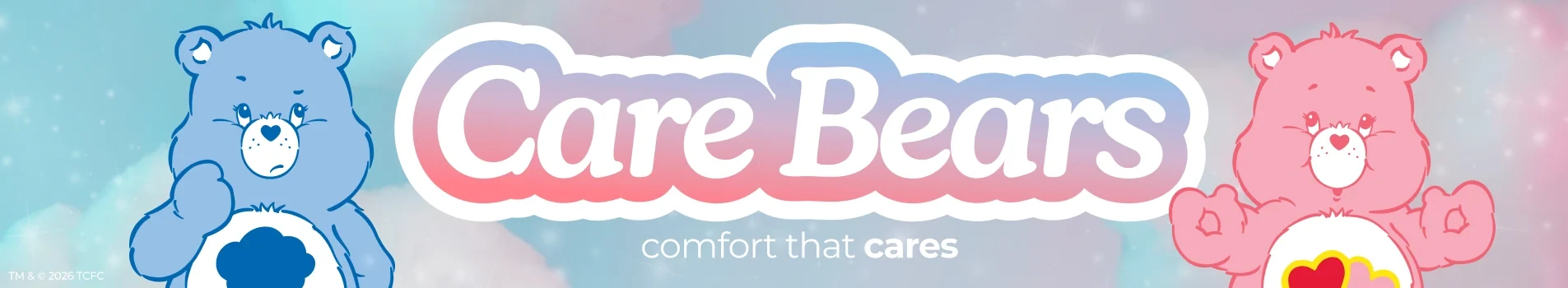 Care Bears collection banner with Grumpy Bear and Cheer Bear