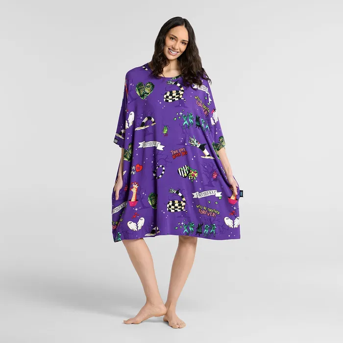 Beetlejuice Love Forever Sleep Tee Nightie in purple